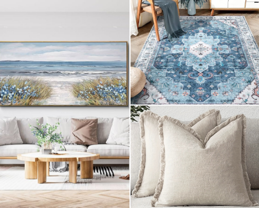 Budget-Friendly Home Decor Finds To Create Your Ocean Inspired Oasis cover photo collage