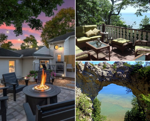 16 Places I'd Stay for My First Trip to Michigan | VRBO Rentals cover photo collage