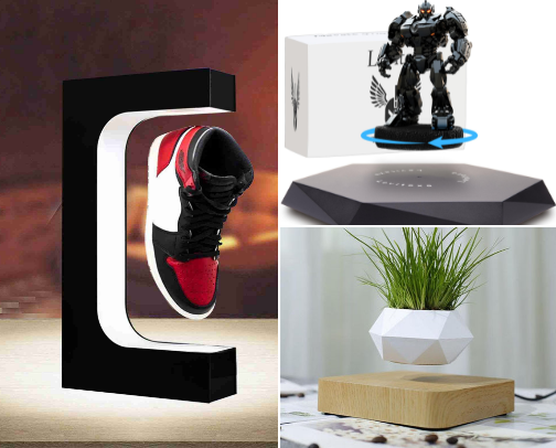 levitating products cover photo collage
