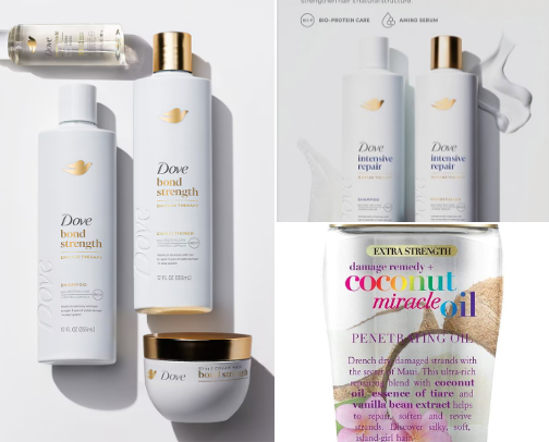 Long healthy hair on a drug store budget cover photo collage