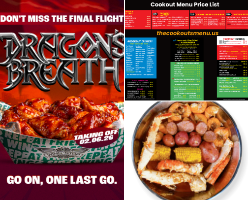 🍕🌮🥩  "Top Tuscaloosa Restaurants & Fast Food Favorites" cover photo collage