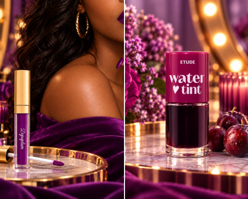 💜 Best Purple Lipsticks & Lip Colors for Melanated Skin cover photo collage