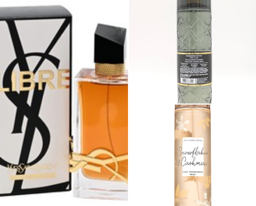 Perfume and body mists cover photo collage
