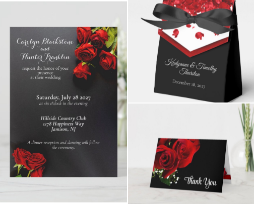 Wedding Theme Inspo: Red Rose Elegance cover photo collage