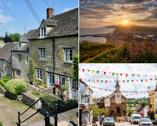 The best towns for antique shopping in the UK cover photo collage