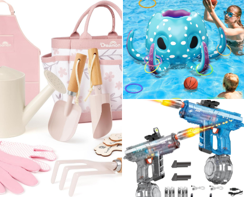 Summer toys cover photo collage