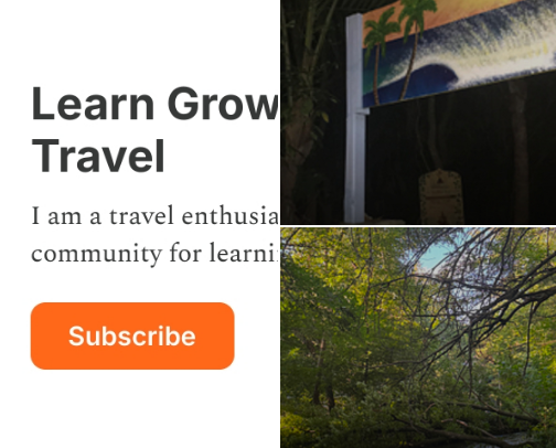 Learn, Grow, Thrive: Travel cover photo collage