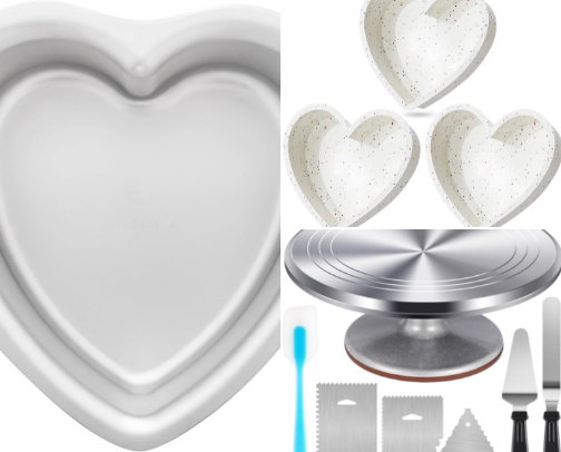 Everything I Use For Vintage Heart Cakes cover photo collage