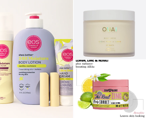 My all time favorite body products for silky smooth and yummy smelling skin cover photo collage