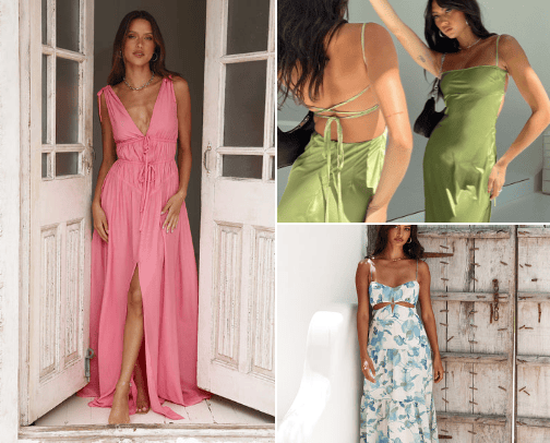 Dresses for wedding guests cover photo collage
