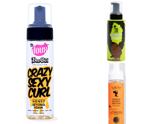 Curly/Coily hair best mousses cover photo collage