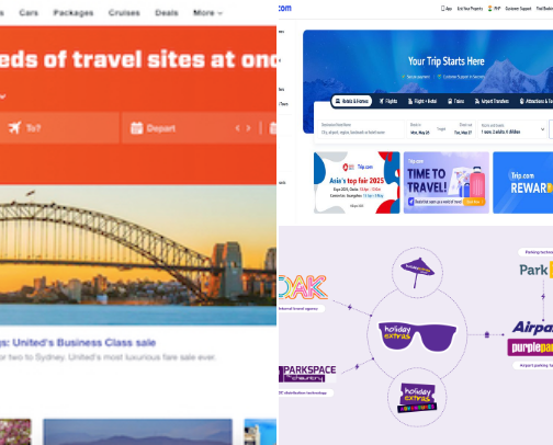 My top travels & tours websites cover photo collage