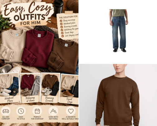 Easy Cozy Outfits for Men | Everyday Fall Outfit Ideas cover photo collage