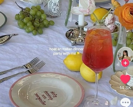 Italian dinner party tablescape cover photo collage
