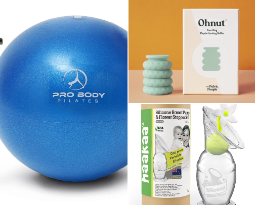 Postpartum must-haves for the whole body, including your pelvic floor cover photo collage