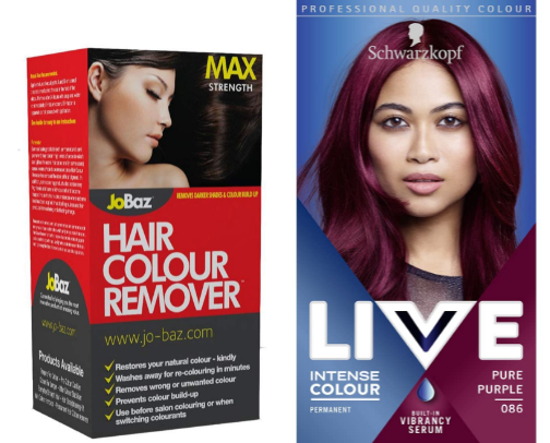 Hair dye, colour remover cover photo collage