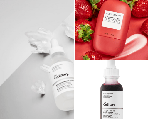 Products for oily skin cover photo collage