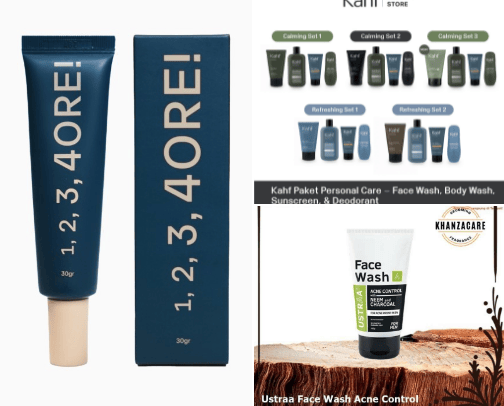 men skincare cover photo collage