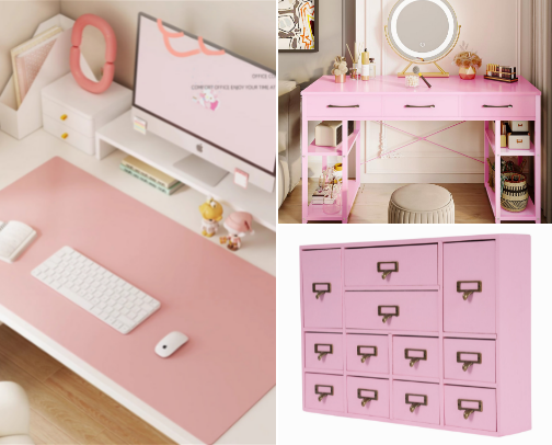 🎀 Pink Pinterest-Worthy Office Inspo 🎀 cover photo collage