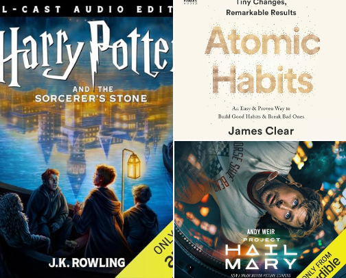 Popular Audiobooks Worth Listening To cover photo collage