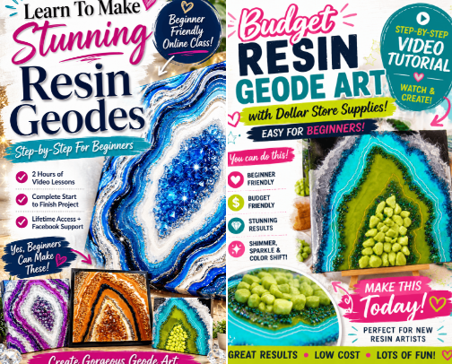 Resin art tutorials to make your life sparkle cover photo collage