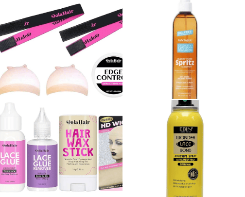 wig starter pack and wigs cover photo collage