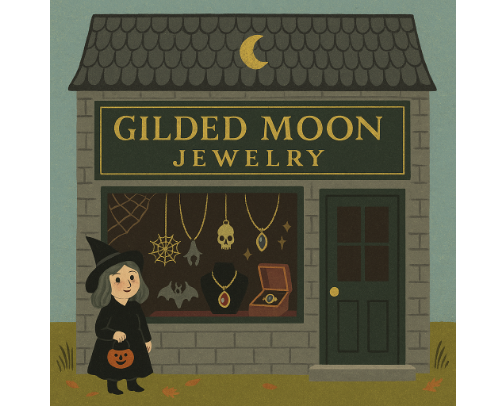 Witch City: Gilded Moon Jewelry cover photo collage