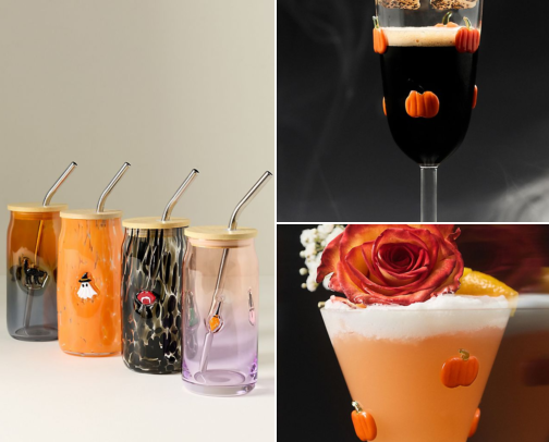Hosting Halloween? 15 Party Finds for Spooky Sips & Sweet Treats cover photo collage