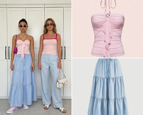 Summer Outfit Ideas: Blue + Powder Pink cover photo collage