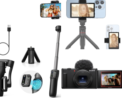 Content creator on the go cover photo collage