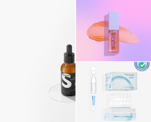 Skincare must haves/self tanner recs cover photo collage