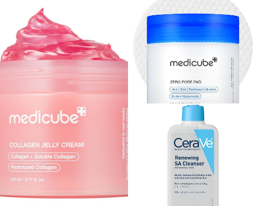 Everyday Beauty Buys. Simple skincare and curly hair products. cover photo collage