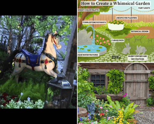 Backyard Garden Escapes: Whimsical Wonderland Garden Ideas cover photo collage