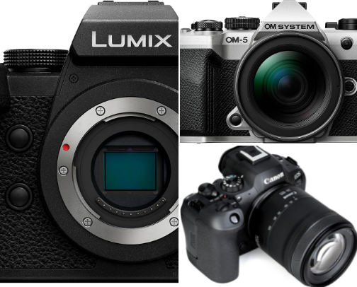 My current top 5 cameras and the lenses, bags, and accessories I use. cover photo collage