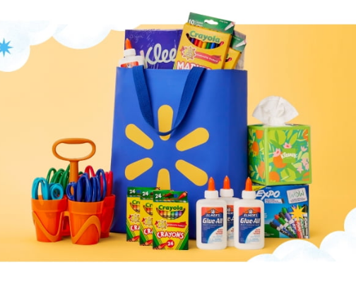 School supplies cover photo collage