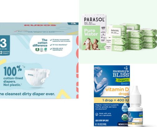 Low tox baby items you’ll find in our home cover photo collage