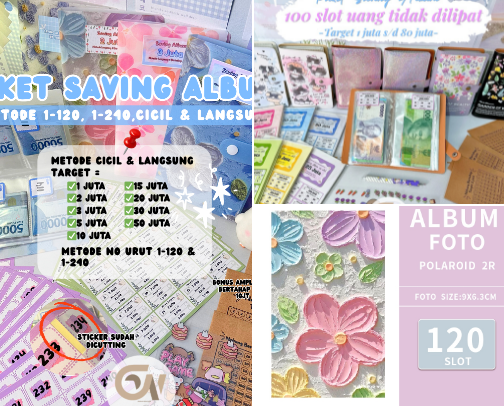 Cute Saving Challenge Album for Budgeting, Cash Stuffing & Money Goals cover photo collage