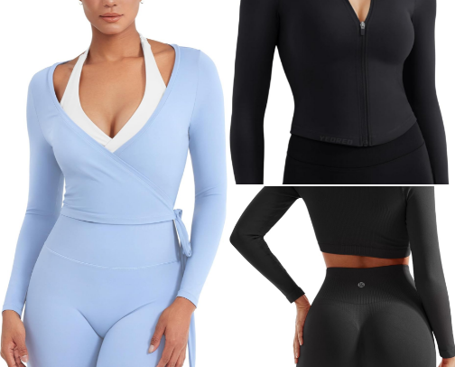 Best Amazon Women’s Gym Activewear Sets & Pilates Tops
(Snatched Matching Sets, Wrap Tops, Cropped Jackets) cover photo collage