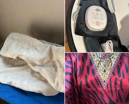 Caftans, Incontenence Items, Leg Massager cover photo collage