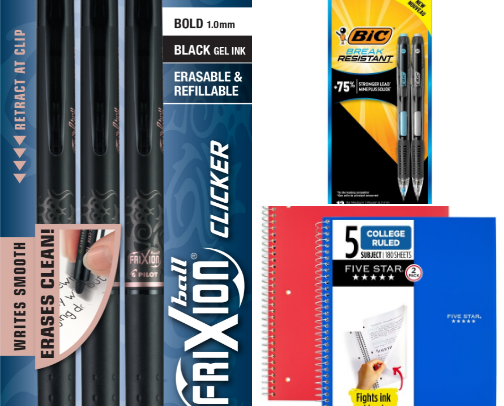 School supplies cover photo collage