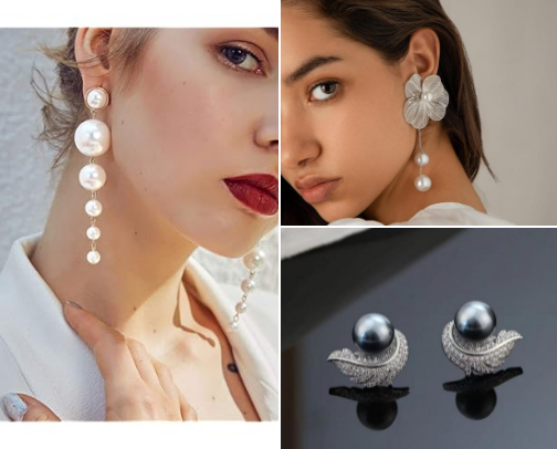Earrings for women cover photo collage