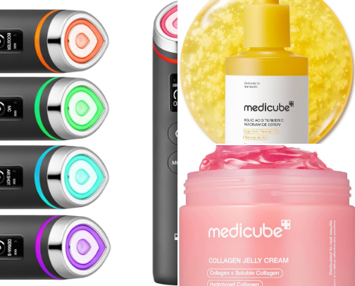 My Favorite Glass Skin Products from Medicube & Routines (in order) cover photo collage