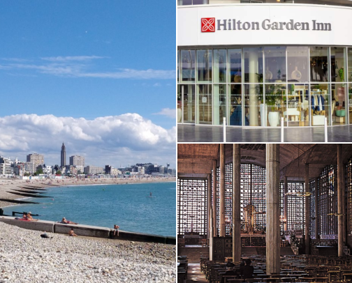 A hotel I’d happily choose for this trip, Concrete Architecture, Gardens, Sea Air & Slow Walks Le Havre, France cover photo collage