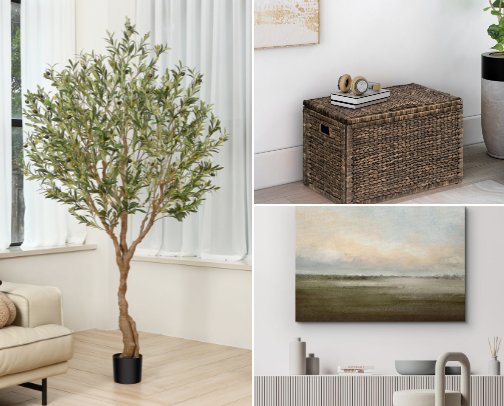 Modern neutral house decor refresh cover photo collage