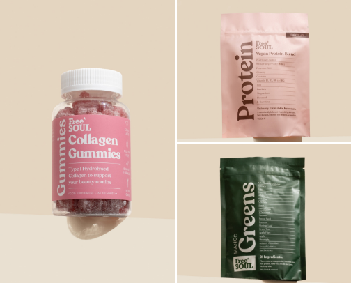 Free SOUL supplements and wellness girly cover photo collage