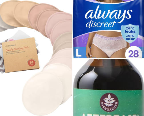 My Real + Honest Postpartum Recovery Guide - These things got me through! cover photo collage