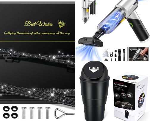 Car Accessories to keep it clean and cute cover photo collage