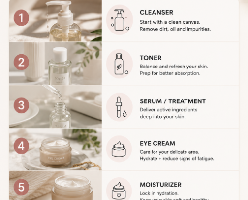 Best Skincare Products for Busy Women Over 30 (Morning & Night Routine) cover photo collage