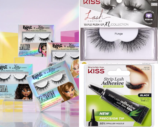 False lashes and nails cover photo collage