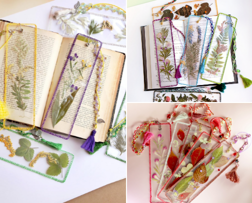 My Real Pressed Flower Bookmarks & Things I Use to Make Those cover photo collage